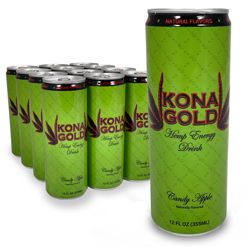 Kona Gold Candy Apple Hemp Energy Drink (12 Pack)