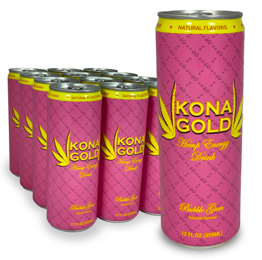 Kona Gold Bubble Gum Hemp Energy Drink (12 Pack)