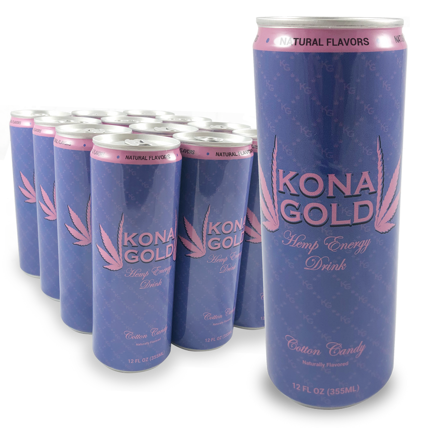 Kona Gold Cotton Candy Hemp Energy Drink (12 Pack)